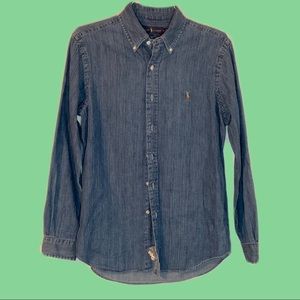 Men’s Polo Denim Casual Button Down